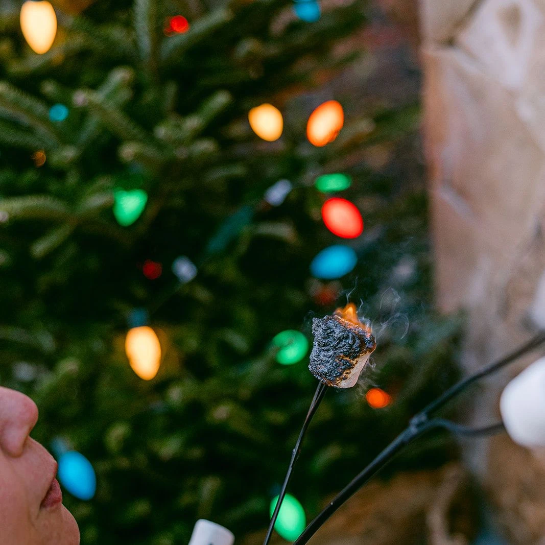 smores and christmas lights