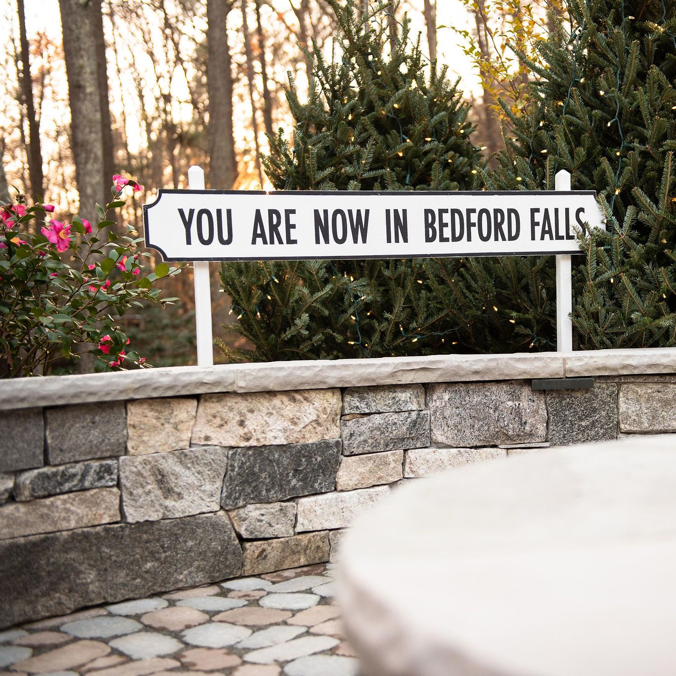You are now in bedford falls sign